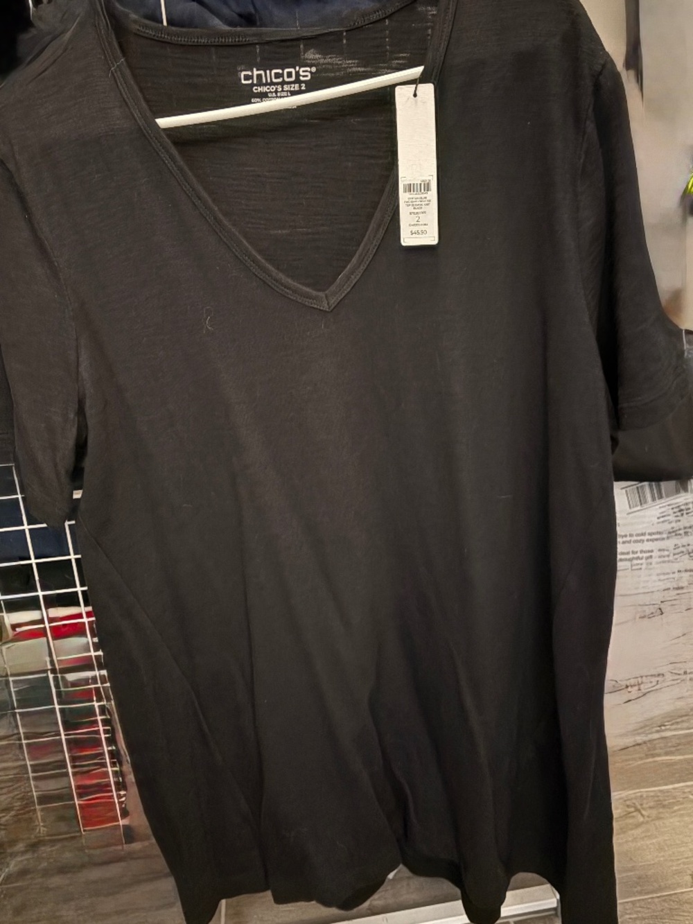 Chico’s Slub Tee Black Size 2